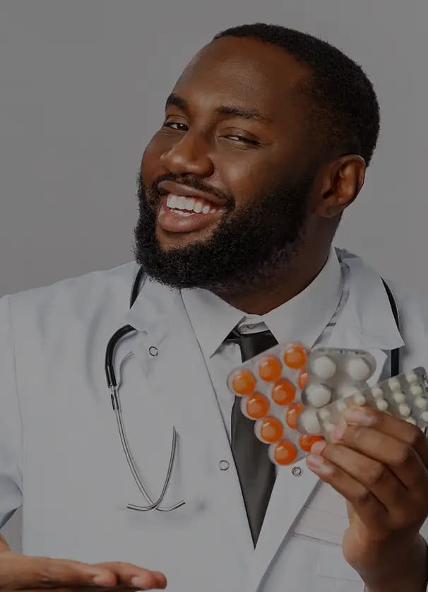 Man holding sachet
